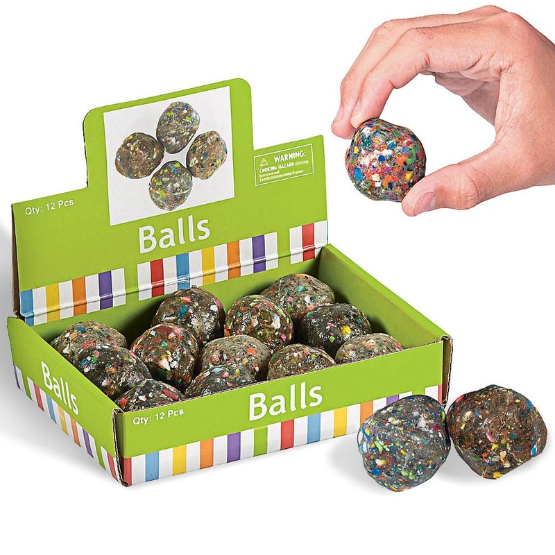 Fun Express Rubber Rock Bouncing Balls - (12 Pieces.) Rubber. 1 1/2" (38mm) - Image 4